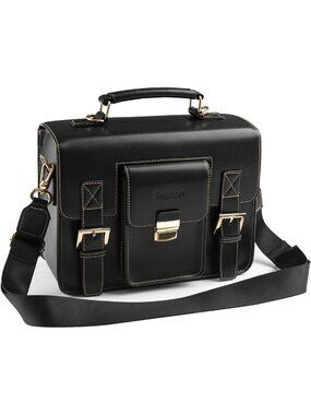 Vintage Leather Camera Bag - 3-in-1 Crossbody, Backpack & Sling Case